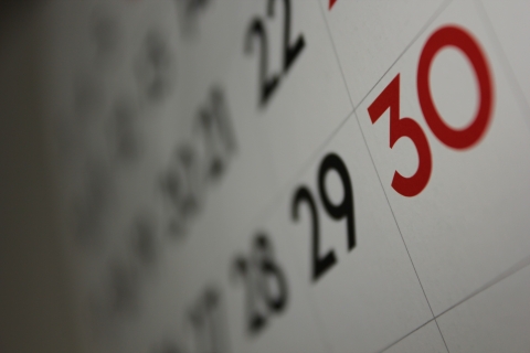 Photo of a calendar