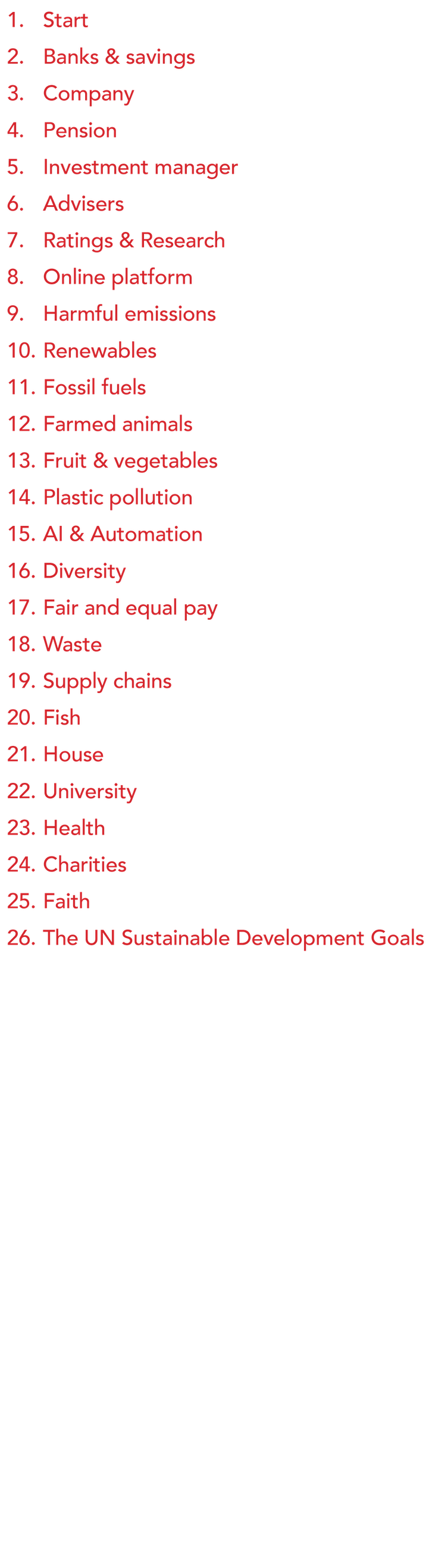 1  Start 2  Banks & savings 3  Company 4  Pension 5  Investment manager 6  Advisers 7  Ratings & Research 8  Online p   