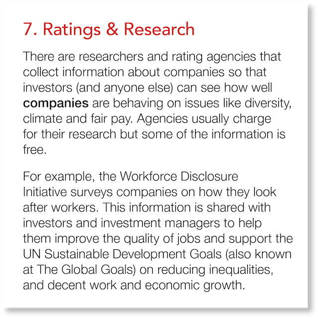 7  Ratings & Research There are researchers and rating agencies that collect information about companies so that inve   